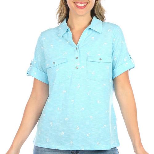 Coral Bay Petite Dolphin Roll Tab Short Sleeve