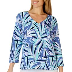 Hearts of Palm Petite V Neck 3/4 Sleeve Top