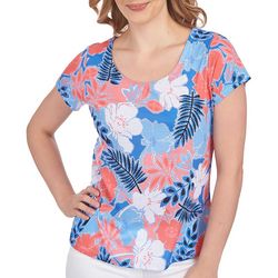 Hearts of Palm Petite Printed Short Sleeve Top