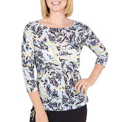 Hearts of Palm Petite Side Tie 3/4 Sleeve Top