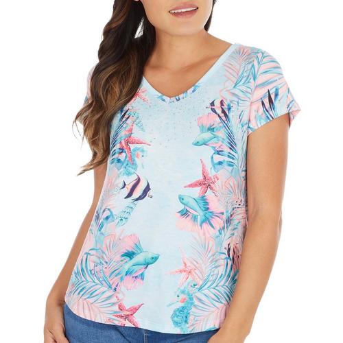 Coral Bay Petite Short Sleeve Tropical Fish Friends