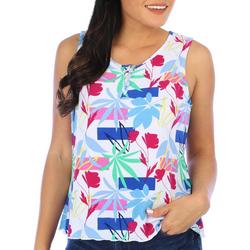 Petite Floral Brights Henley Sleeveless Top