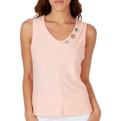 Coral Bay Petite Textured V-Neck Sleeveless Top