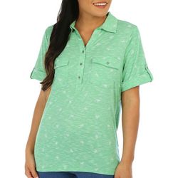 Coral Bay Petite Bicycle Space Dye Short Sleeve Polo