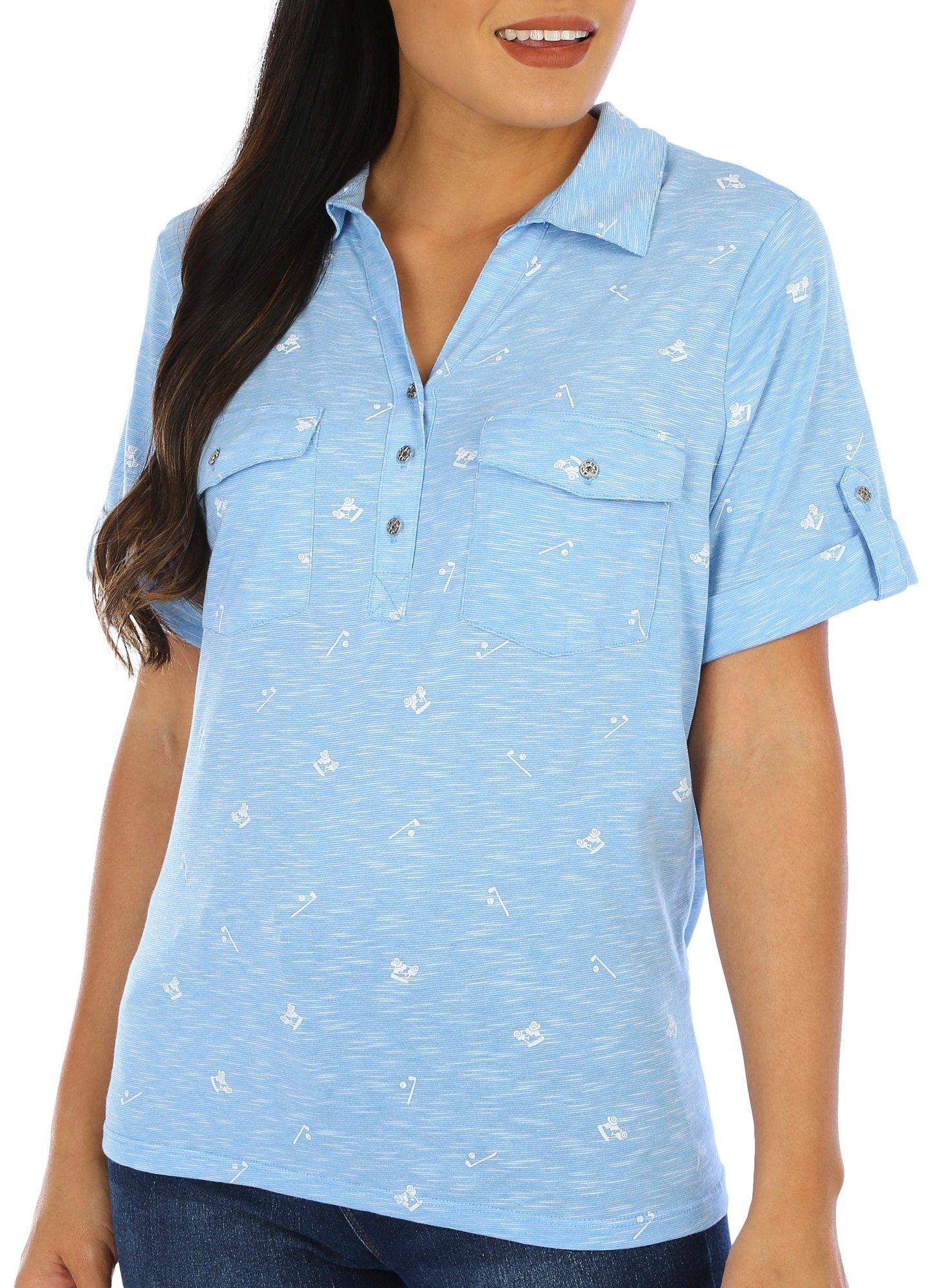 Coral Bay Petite Golf Clubs Short Sleeve Polo