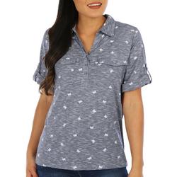 Petite Butterfly Short Sleeve Polo