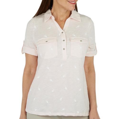 Coral Bay Petite Cocktails Short Sleeve Polo