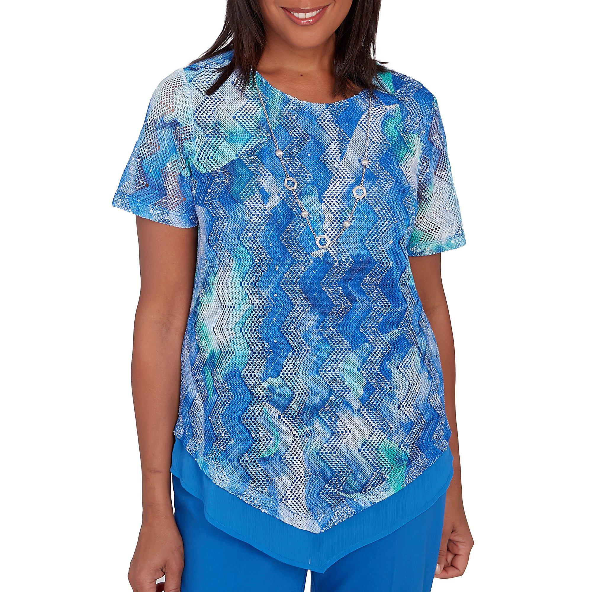 Alfred Dunner Petite Tie Dyed Textured Top With