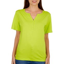 Coral Bay Petite Y Henely Short Sleeve Top