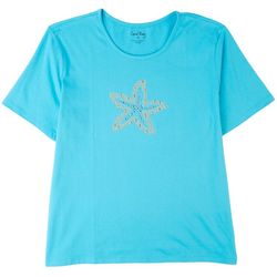 Coral Bay Petite Embellished Starfish Short Sleeve Top