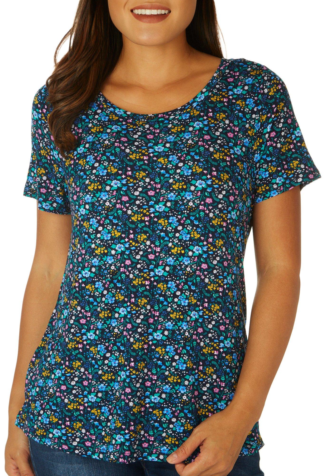 Khakis & Co Petite Print Round Neckline Short