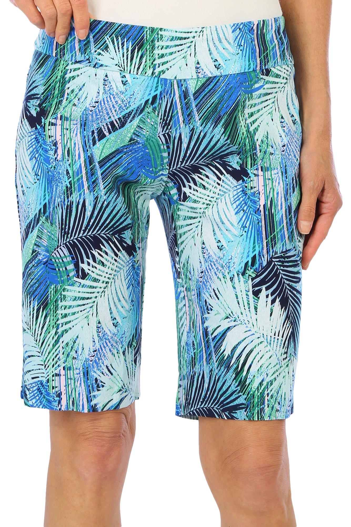 Juniper + Lime Petite Tropical Fronds Shorts