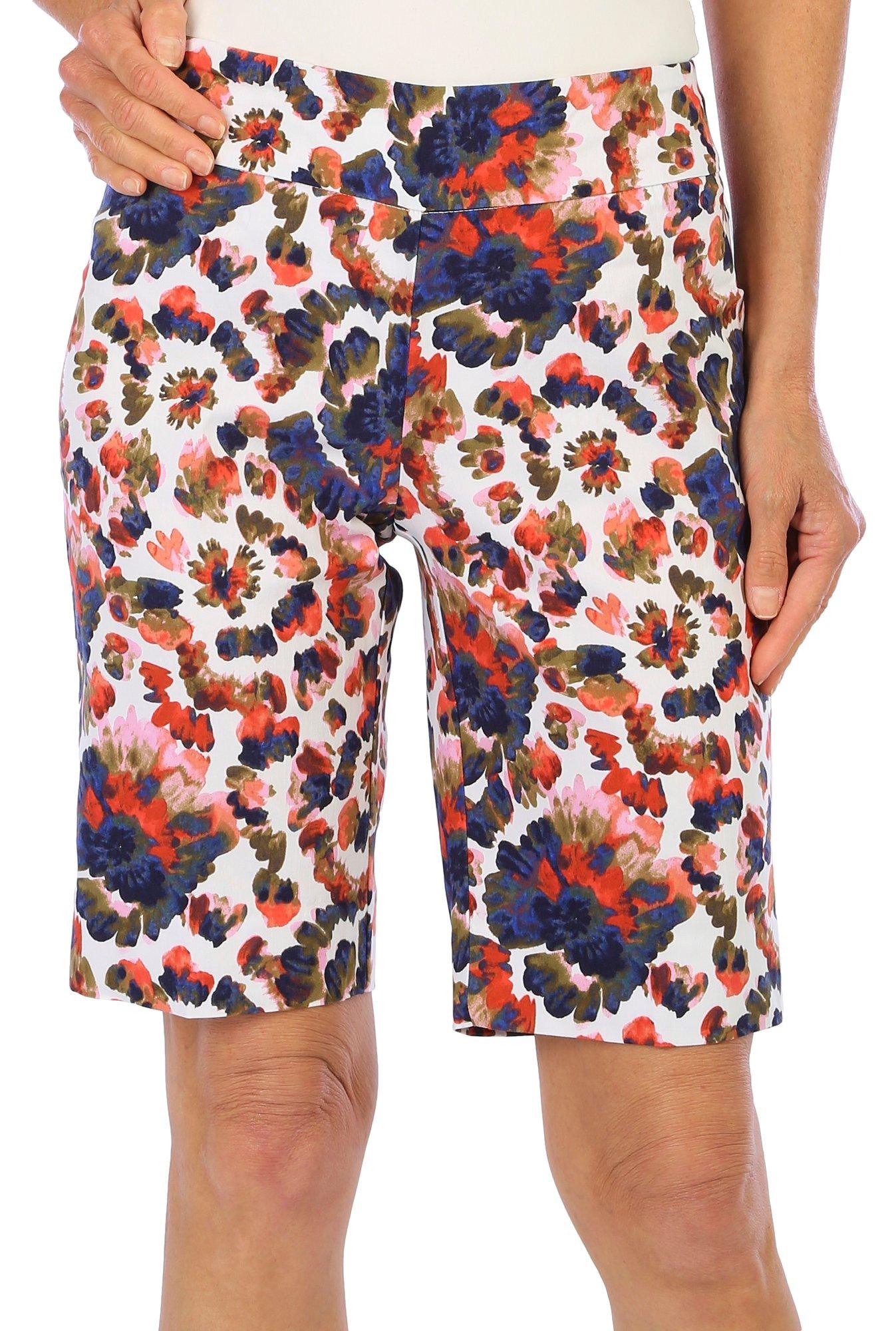 Petite 11 in. Abstract Print Petitie Shorts