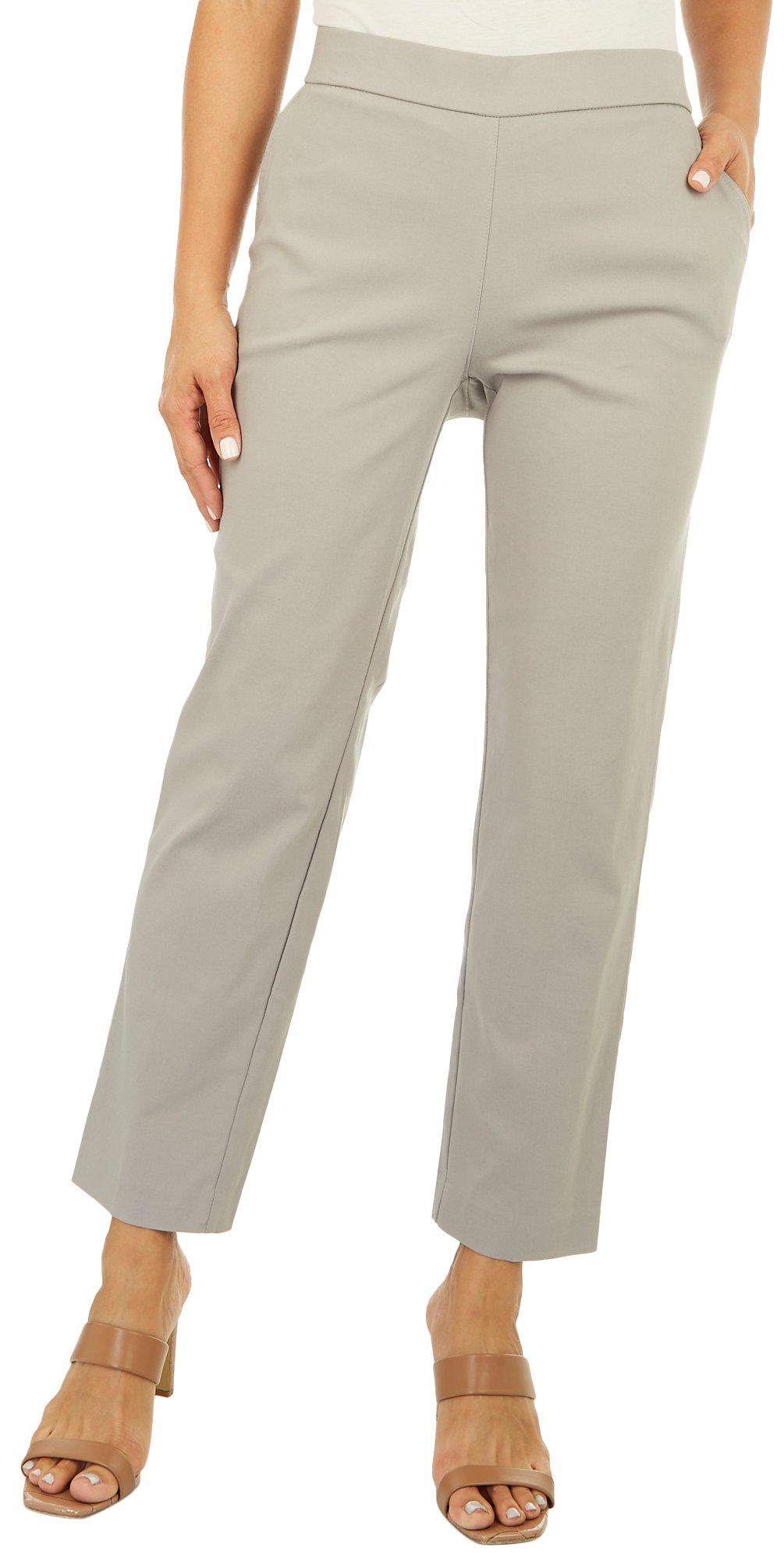 Petite 28 in. Solid Tummy Control Pocket Pant