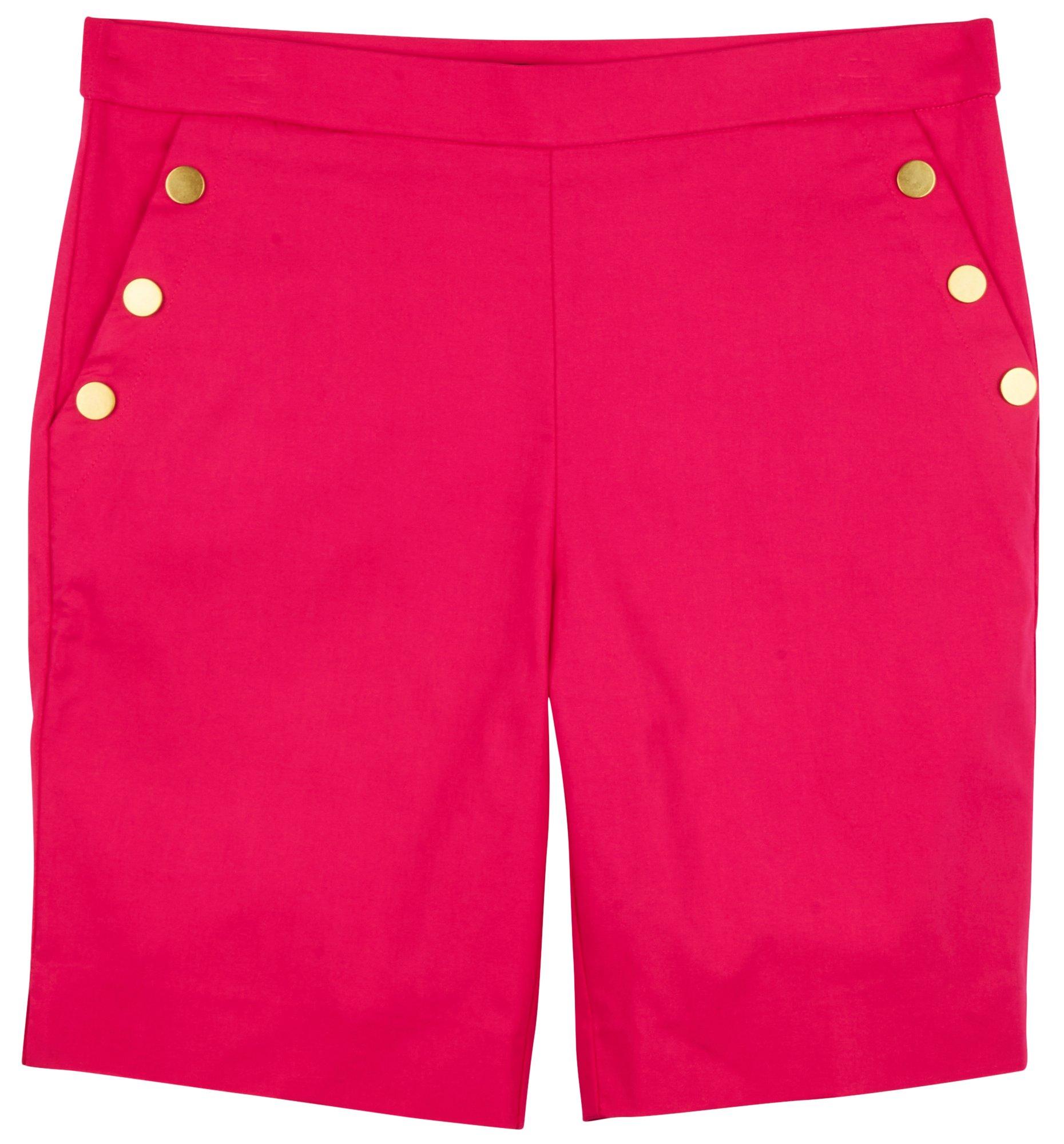Counterparts Womens Button Accent Solid Shorts
