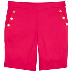 Counterparts Womens Button Accent Solid Shorts