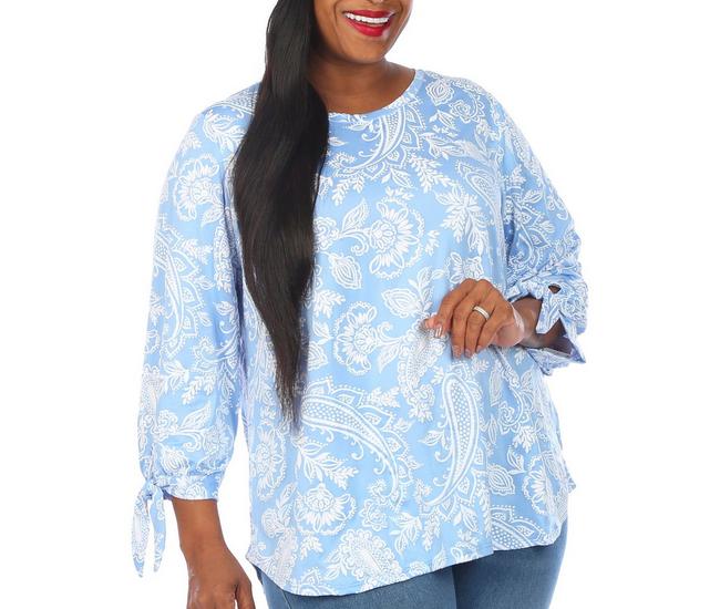 Ruby Rd. Plus Size Keyhole Neck in Blue
