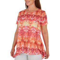 Ruby Road Plus Ink Blot Graphic Short Sleeve Top