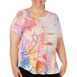 Coral Bay Plus Tropical Short Sleeve Top