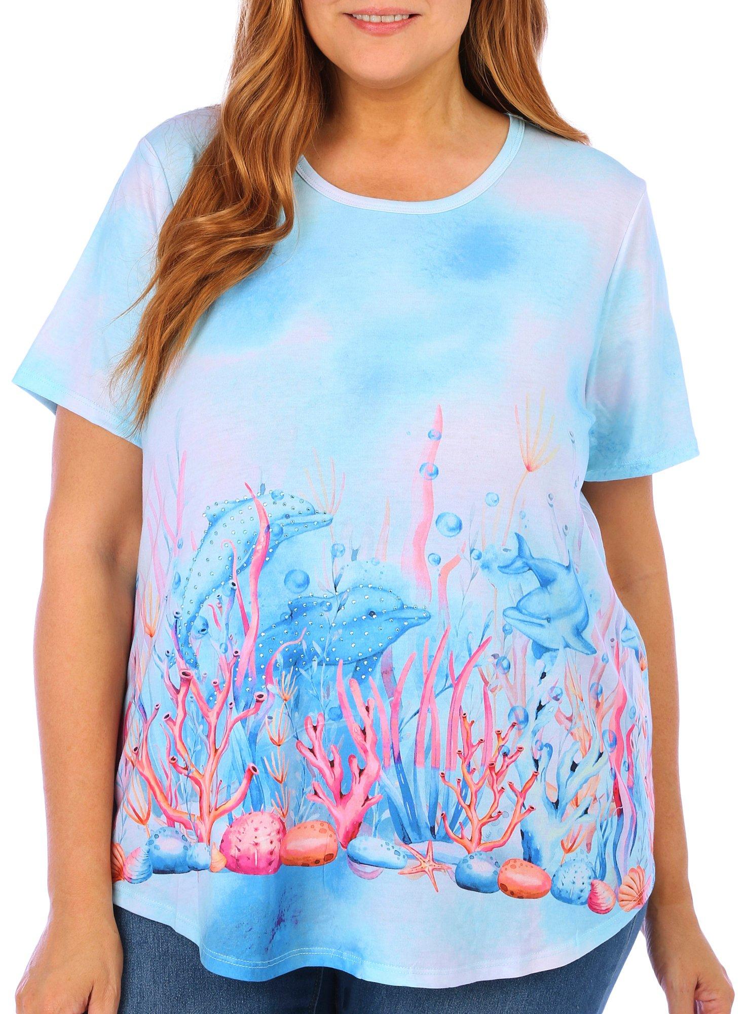 Coral Bay Plus Dolphin Play Short Sleeve Top