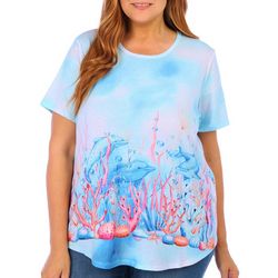 Coral Bay Plus Dolphin Play Short Sleeve Top