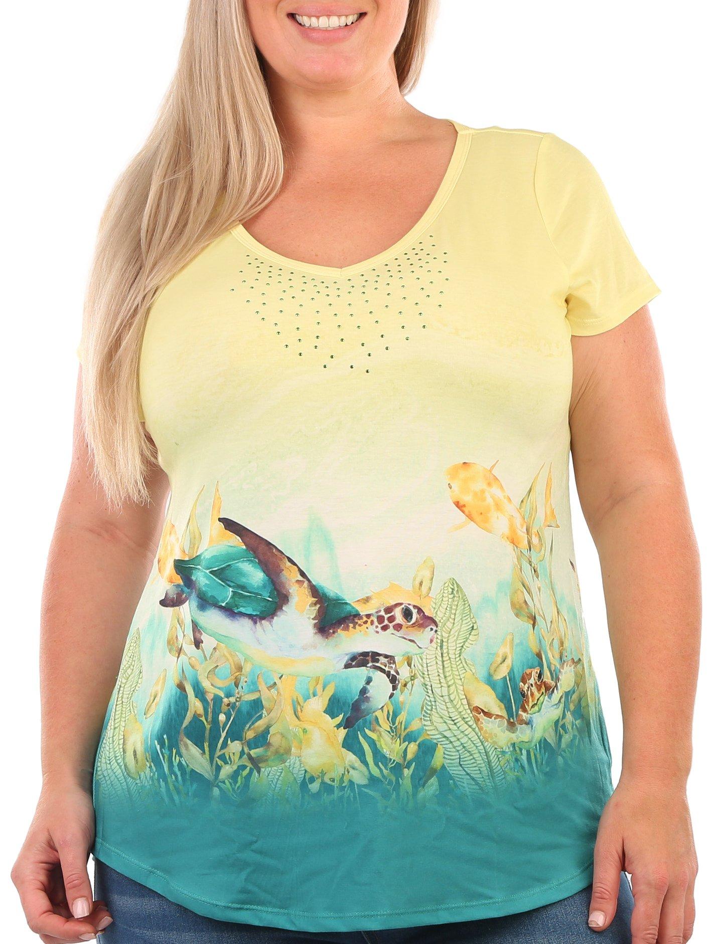 Coral Bay Plus Short Sleeve Turtle Top