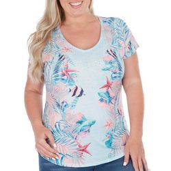 Coral Bay Plus Short Sleeve Tropical Fish Friends Top