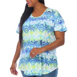 Coral Bay Plus Palms Short Sleeve Top