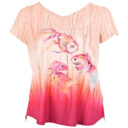 Coral Bay Plus Short Sleeve Lucky Fish Top