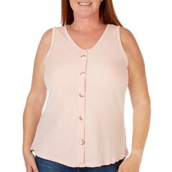 French Laundry Plus Button Front Sleeveless Top