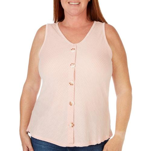 French Laundry Plus Button Front Sleeveless Top
