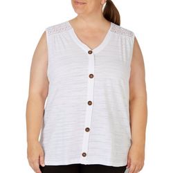 Onque Casual Plus Buttoned Sleeveless Top