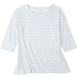 Coral Bay Plus Striped 3/4 Sleeve Top