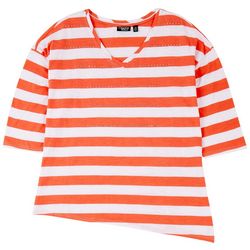 Onque Casual Plus Striped 3/4 Sleeve Top