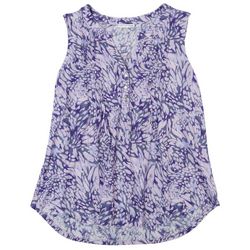 Notations Plus Embroidered Jacquard Knit Sleeveless Top