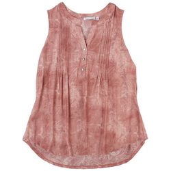 Notations Plus Embroidered Jacquard Knit Sleeveless Top
