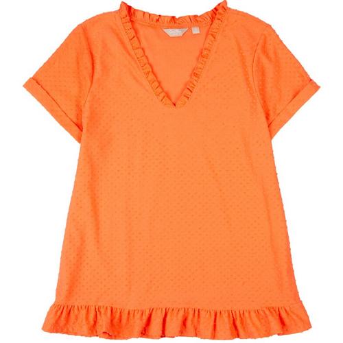 Coral Bay Plus Textured Swiss Dot Short Sleeve