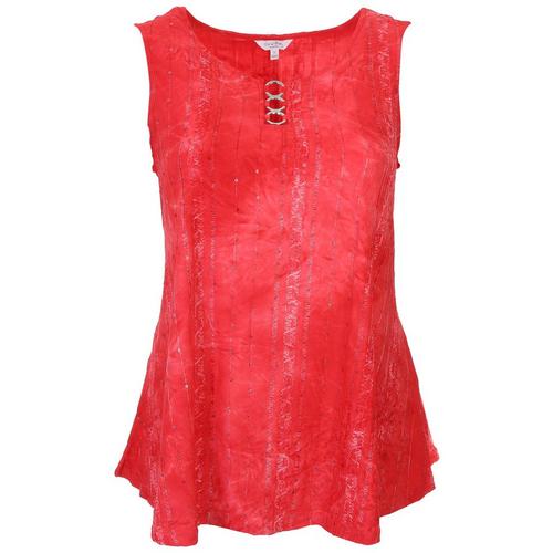 Coral Bay Plus Triple O-Ring Embellished Sleeveless Top