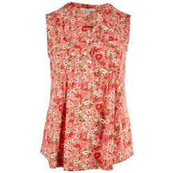 Womens Plus Floral Sleeveless Top