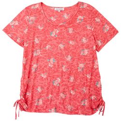 Emily Daniels Plus Floral Ruched Short Sleeve Top