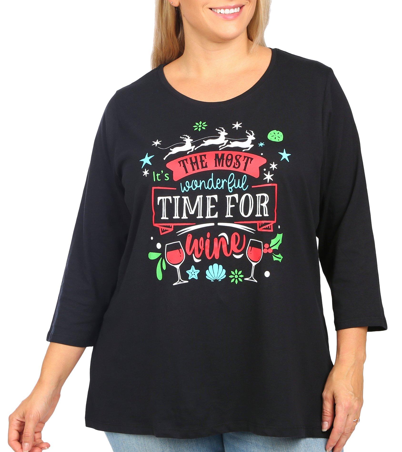 Kiwi Fresh Plus Wonderful Time Christmas 3/4 Sleeve Top