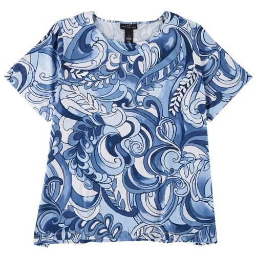 Alfred Dunner Plus Abstract Studio Short Sleeve Top