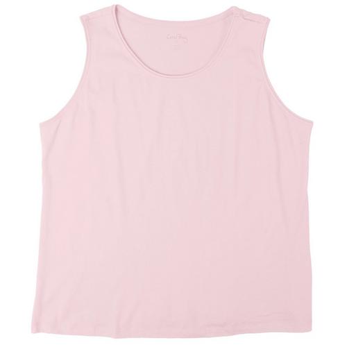 Coral Bay Plus Solid Jewel Sleeveless Top