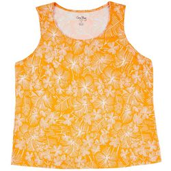 Coral Bay Plus Floral Print Round Neck Sleeveless Top