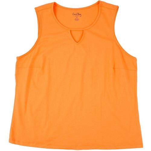 Coral Bay Plus Solid Triangle Keyhole Tank Top