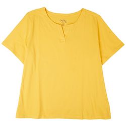 Coral Bay Plus Classic Notch Short Sleeve Top