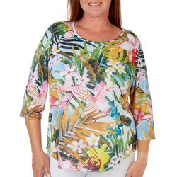 Plus Lighted Palm 3/4 Sleeve Top