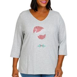 Coral Bay Plus Christmas Cocktail 3/4 Sleeve Top