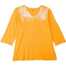 Coral Bay Plus V-Neck 3/4 Sleeve Top