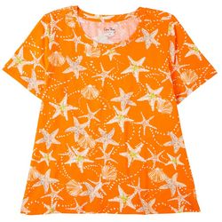 Coral Bay Plus Starfish Print Short Sleeve Top